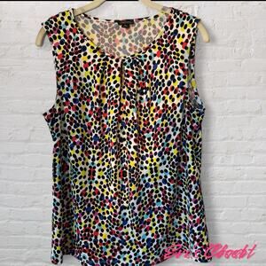 Tahari Women's Sleeveless Summer Career Top Size M